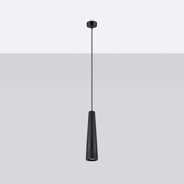 Sollux SL.1355 - Lustr na lanku ELECTRA 1xGU10/10W/230V beton/černá