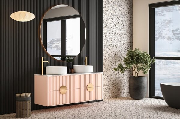 Designový akustický panel - bílá - 16,8 cm - 4 lamely - startovací panel