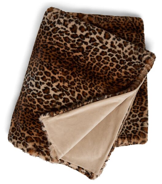 Skinnwille Home Collection Leopardí přehoz Leo Brown, pléd, 140x220 cm