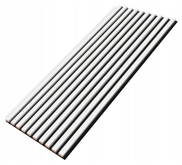 Designový akustický panel - bílá - 46 cm - 10 lamel