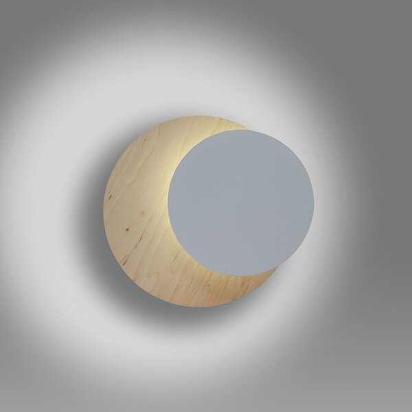 Emibig Circle nástěnné svítidlo 1x8 W bílá-dřevo 971/1