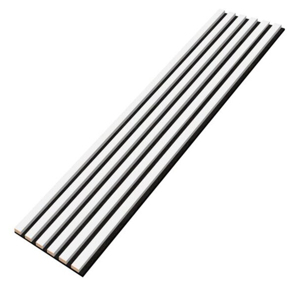 Designový akustický panel - bílá - 28 cm - 6 lamel