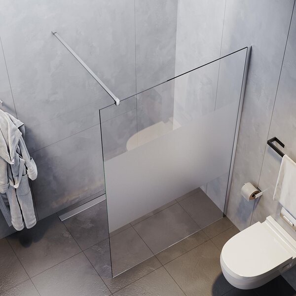 SONNI Sprchová zástěna Walk in Sprchový kout s 8mm Nano ESG 110x200cm - částečně satinovaný
