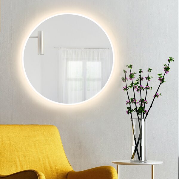 Baltica Design Bright zrcadlo 80x80 cm kulatý s osvětlením bílá 5904107900254