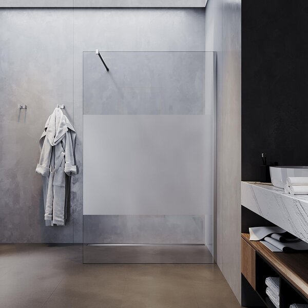 SONNI Sprchová zástěna Walk in Sprchový kout s 8mm Nano ESG 110x200cm - částečně satinovaný