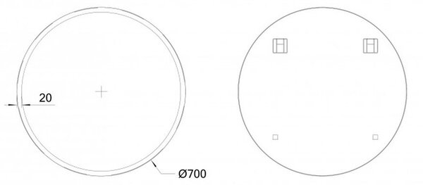 Dubiel Vitrum Ring 2 zrcadlo 70x70 cm kulatý černá 5905241007830