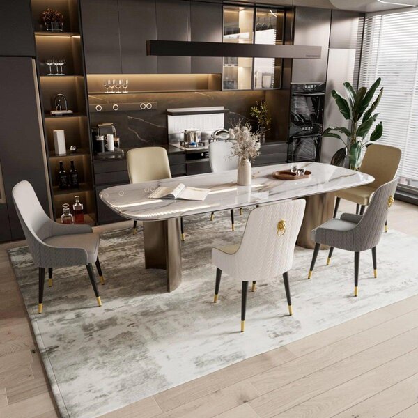 Jídelní židle Paris – sada 2 ks – pěna s vysokou hustotou – elegantní židle do kuchyně nebo restaurace – lounge – šedá