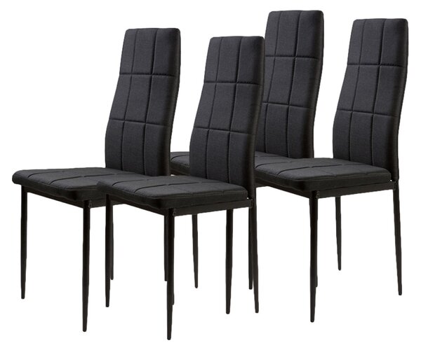 ModernHome DC860 Sada 4 ks jídelních židlí, černá