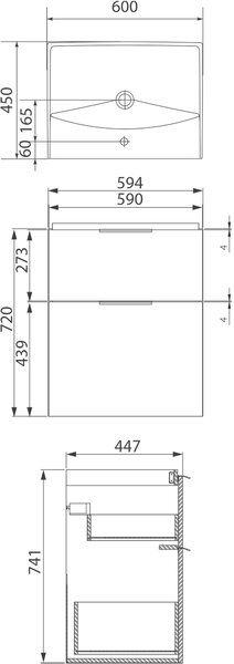 Cersanit City umyvadla se skříňkou 60 cm bílá S801-422