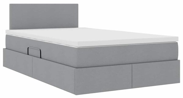 Postel s úložným prostorem a matrací Světle šedá 120 x 200 cm 3370437
