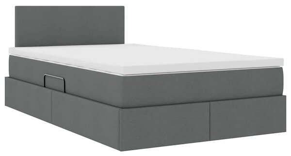 Postel s úložným prostorem a matrací Tmavě šedá 120 x 200 cm 3370438