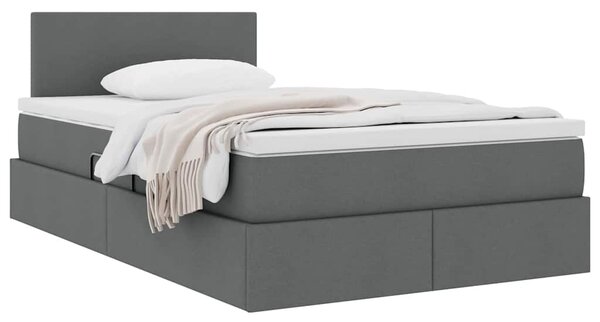 Postel s úložným prostorem a matrací Tmavě šedá 120 x 200 cm 3370438