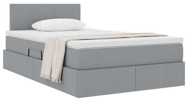 Postel s úložným prostorem a matrací Světle šedá 120 x 200 cm 3370437