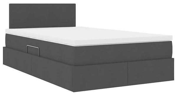 Postel s úložným prostorem a matrací Černá 120 x 200 cm Samet 3370439