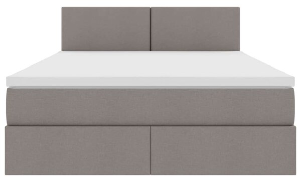 Postel s úložným prostorem a matrací Taupe 140 x 200 cm Samet 3370452
