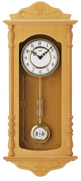 Kyvadlové nástěnné hodiny 7013/16 AMS s odbíjením, olše
