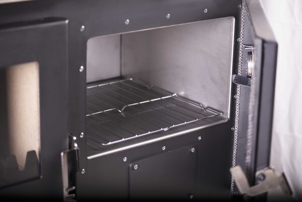 Verso CS Inox - Stylový dřevěný sporák 7,7 kW s nerezovým troubou a vařičem