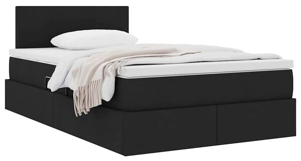 Postel s úložným prostorem a matrací Černá 120 x 200 cm Samet 3370439