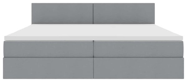 Postel s úložným prostorem a matrací Světle šedá 200 x 200 cm 3370467