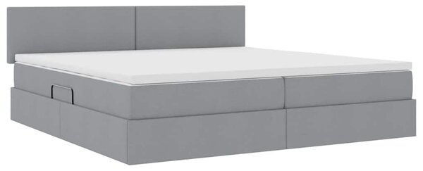 Postel s úložným prostorem a matrací Světle šedá 200 x 200 cm 3370467