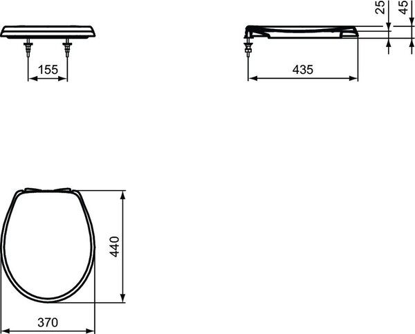 Ideal Standard Eurovit záchodové prkénko s pomalým sklápěním bílá W303001