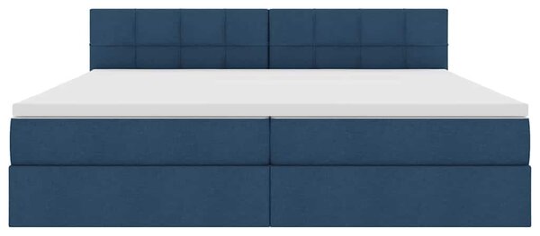 Postel s úložným prostorem a matrací Modrá 200 x 200 cm Samet 3370535