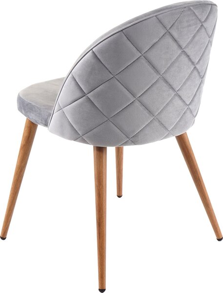 Sada 6 jídelních židlí HWC-D53, židle kuchyňská židle, sametový retro design 50. let světle šedá