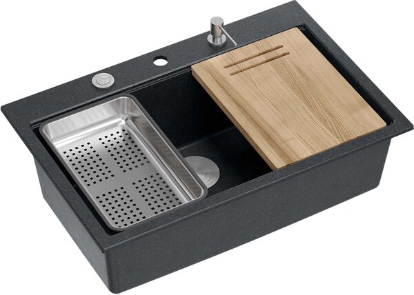 Quadron Marc dřez graniteq 76x50 cm černá HQM7650U8_BS