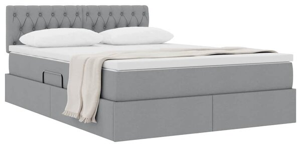 Postel s úložným prostorem a matrací Světle šedá 140 x 190 cm 3370569