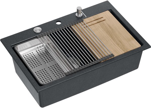 Quadron Marc dřez graniteq 76x50 cm černá HQM7650U8_BS