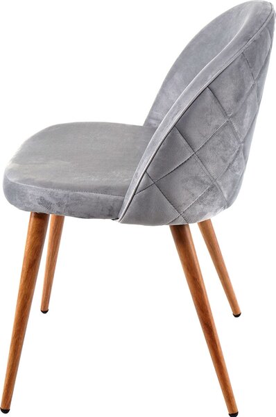 Sada 2 jídelních židlí HWC-D53, židle kuchyňská židle retro design 50. let, samet světle šedá