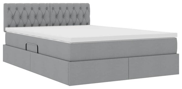 Postel s úložným prostorem a matrací Světle šedá 140 x 190 cm 3370569