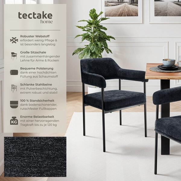 Tectake® Křeslo Doé čalouněné 58 x 62 x 85 cm