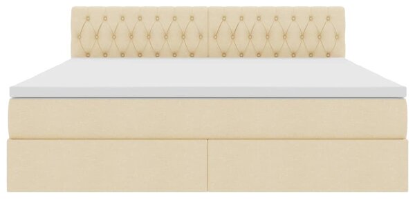 Postel s úložným prostorem a matrací Krémová 160 x 200 cm Samet 3370585