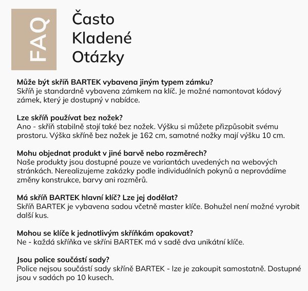 Šatní skříň BOZP 10dveřová bílá/ořech, 1360x1720x450 mm: BARTEK Eco Design