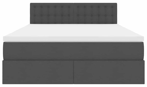 Postel s úložným prostorem a matrací Černá 140 x 190 cm Samet 3370634