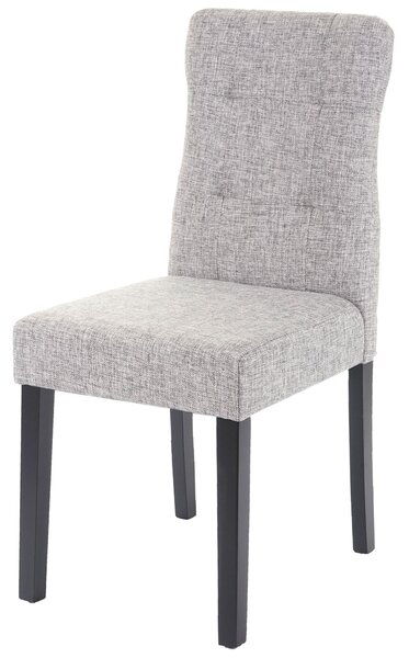 Sada 4 jídelních židlí HWC-E58, jídelní židle, certifikováno MVG látka/textil šedá, tmavé nohy