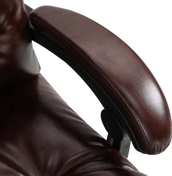 Ergonomická kancelářská židle Vinsetto z umělé kůže, otočná židle s nastavitelnou výškou, sklonem 135° a sklápěcím podnožním základem pro studium a pr