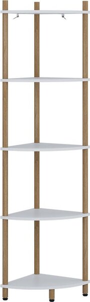 Rohová police Vicco Bivio Bílá/borovice 29 x 133 cm s 5 úložnými prostory, Model 57470