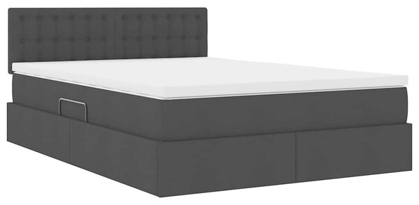 Postel s úložným prostorem a matrací Černá 140 x 190 cm Samet 3370634
