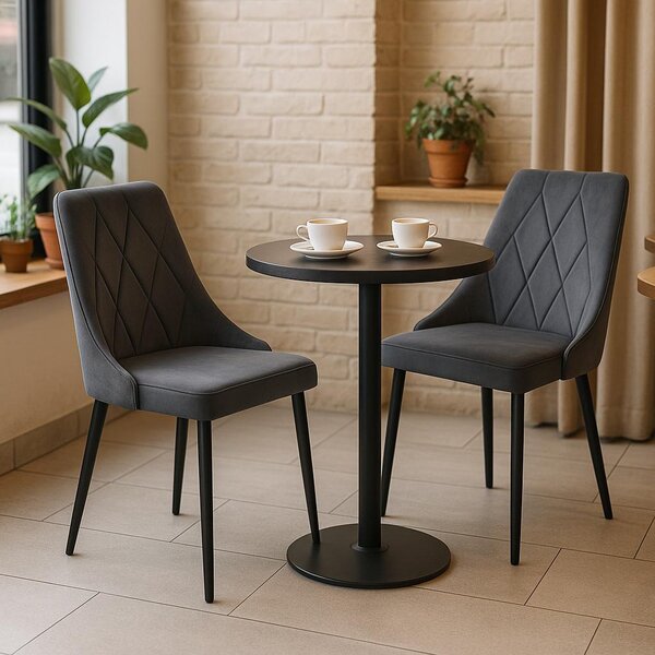 Ekspand | Židle Glamour LR-08 - Velours Grey - Čalouněná - Elegantní design - Vysoce kvalitní čalounění