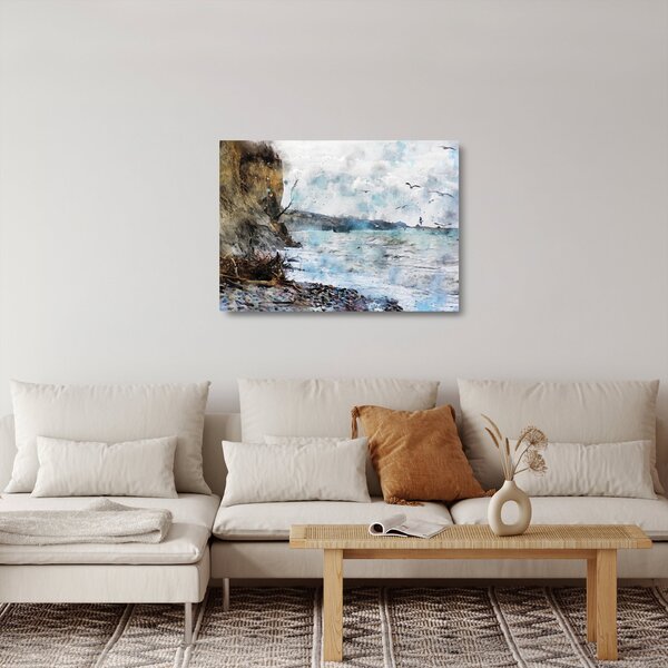 Skleněný obraz - Útes, akvarel (70x50 cm)
