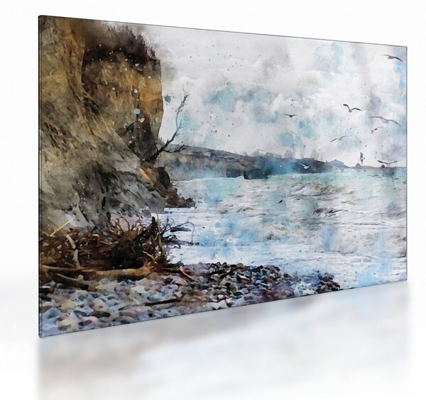 Skleněný obraz - Útes, akvarel (70x50 cm)
