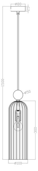 Light Prestige Piega závěsné svítidlo 1x40 W zlatá-jantarová LP-939/1PAMBER