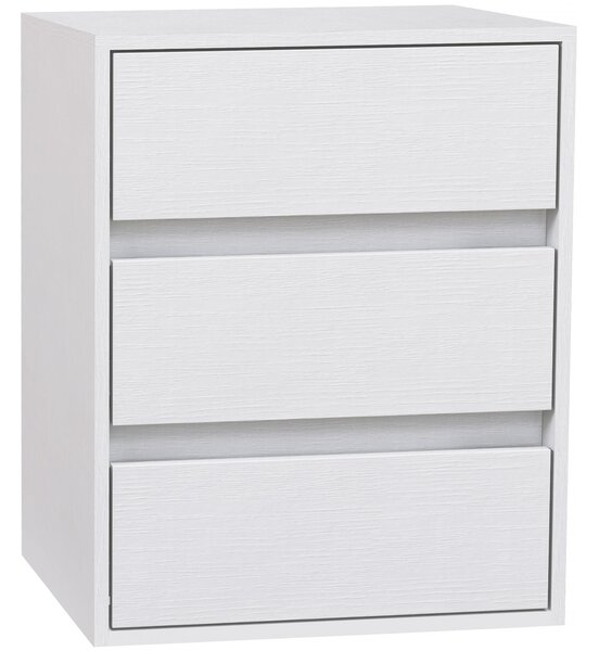 HOMCOM Moderní Komoda se 3 Zásuvkami do ložnice a chodby, Dřevotříska, 40x30x50,5 cm, Bílá | Aosom