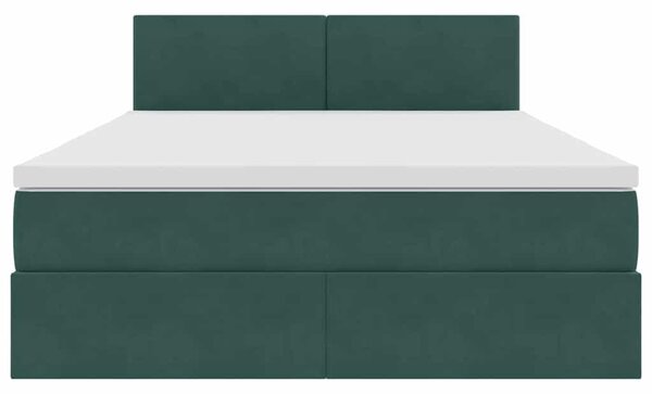 Postel s úložným prostorem Tmavě zelená 140 x 200 cm samet 3370704