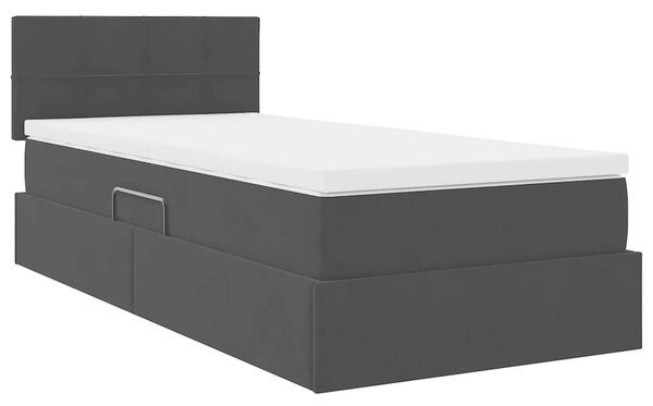 LED postel s úložným prostorem a matrací Černá 90 x 190 cm 3371363