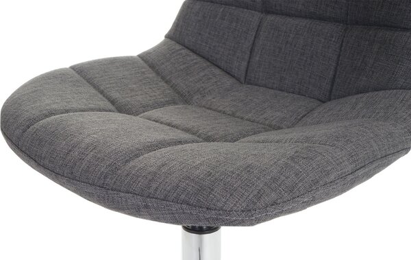 Jídelní židle HWC-A60, otočná židle, retro design 50. let látka/textil světle šedá, chromová podnož