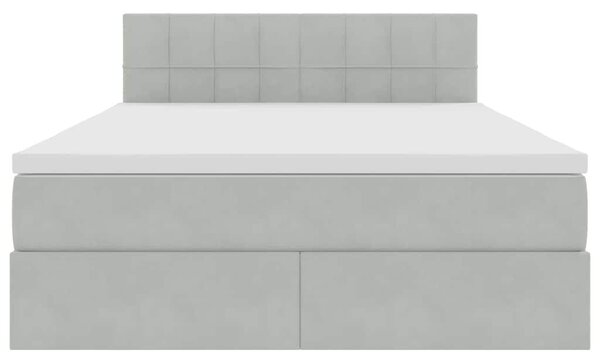 Postel s úložným prostorem Světle šedá 140 x 200 cm samet 3370761