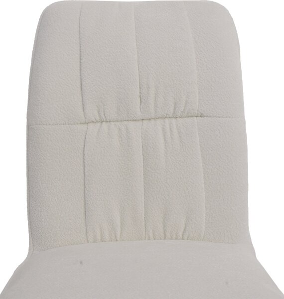 Sada 6 jídelních židlí HWC-N99, kuchyňská židle, otočná, látka/textil šenil (340 g/m²) Oeko-Tex krémová